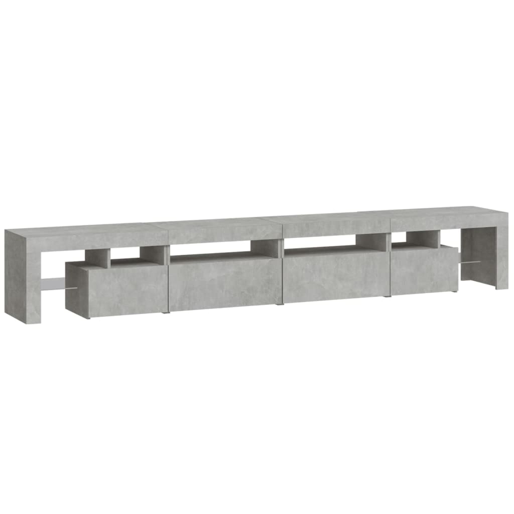 vidaXL TV Cabinet with LED Lights Concrete Grey 260x36.5x40 cm