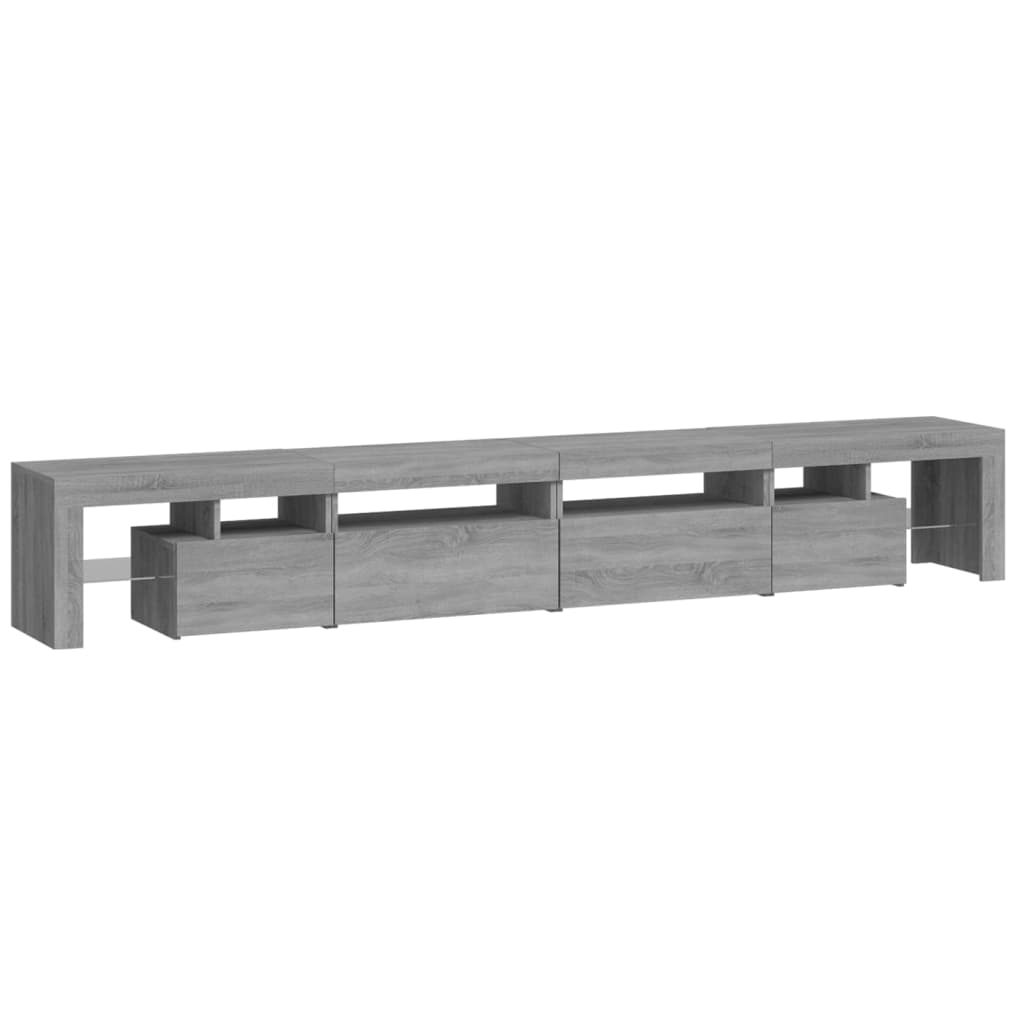 vidaXL TV Cabinet with LED Lights Grey Sonoma 260x36.5x40 cm