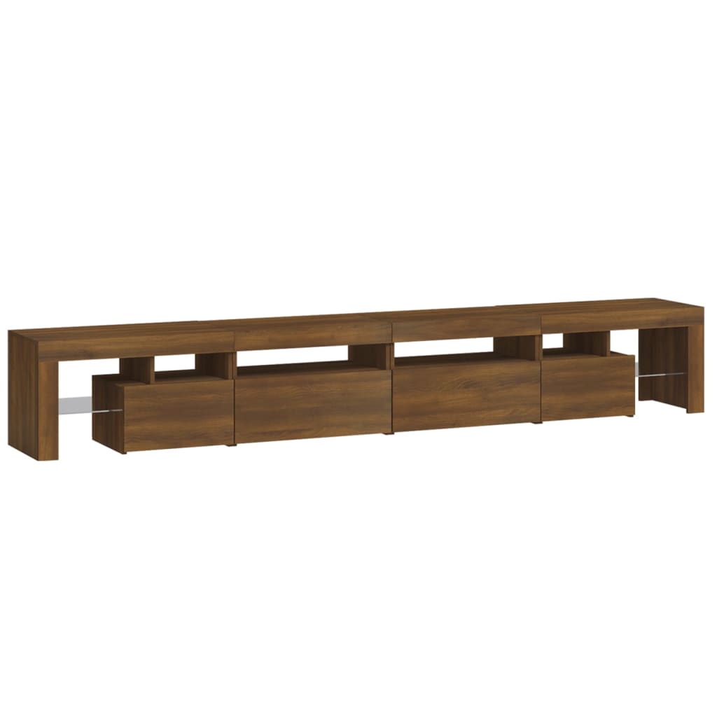 vidaXL TV Cabinet with LED Lights Brown Oak 260x36.5x40 cm