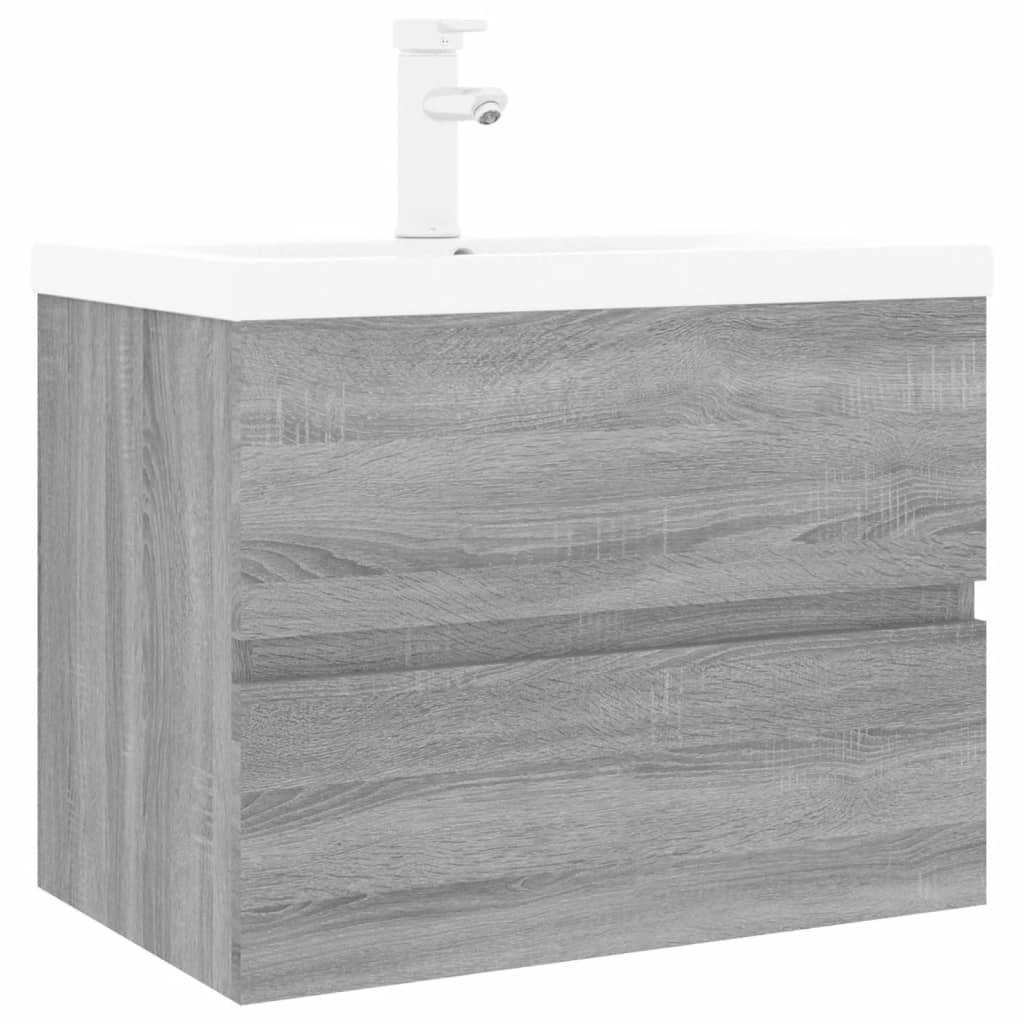 vidaXL Sink Cabinet with Built-in Basin Grey Sonoma Engineered Wood