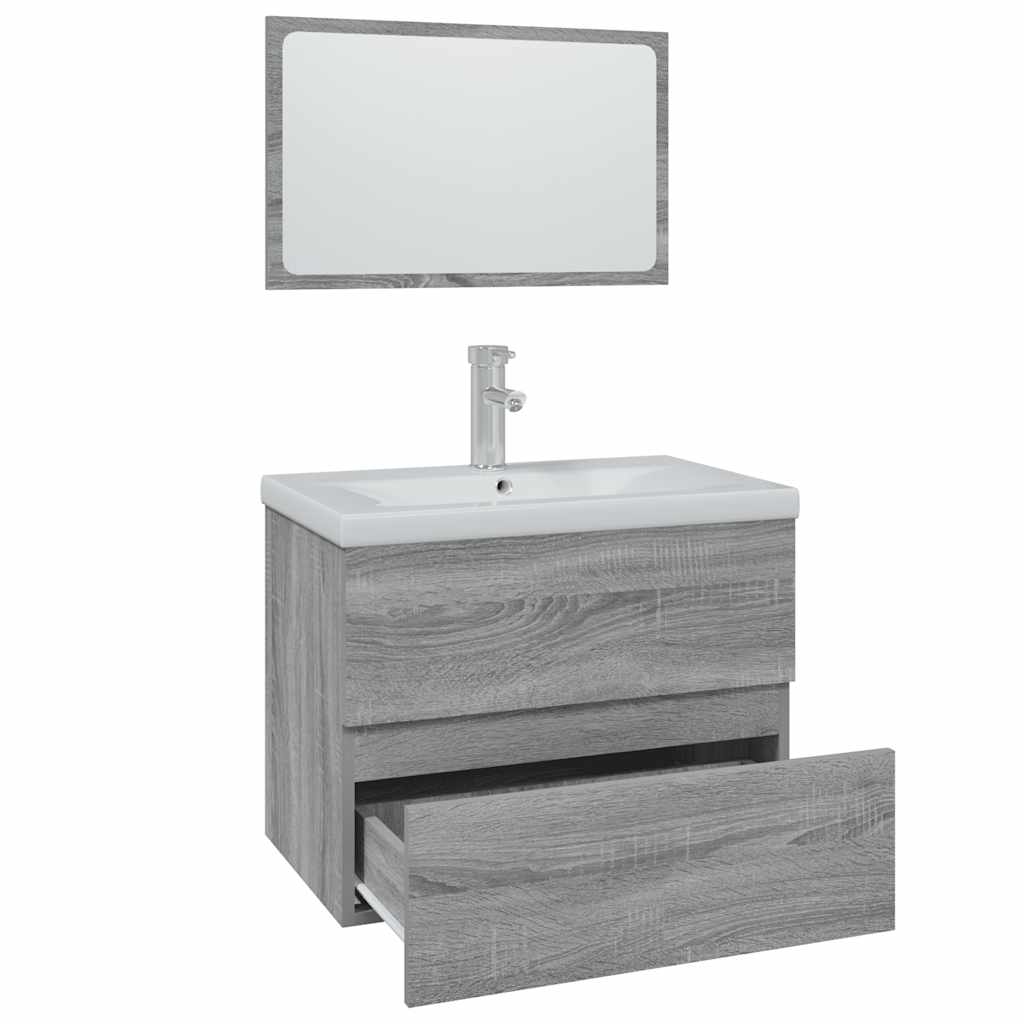 Bathroom Furniture Set Grey Sonoma Engineered Wood