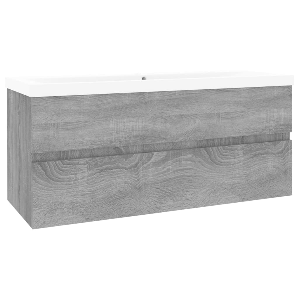 vidaXL Sink Cabinet with Built-in Basin Grey Sonoma Engineered Wood