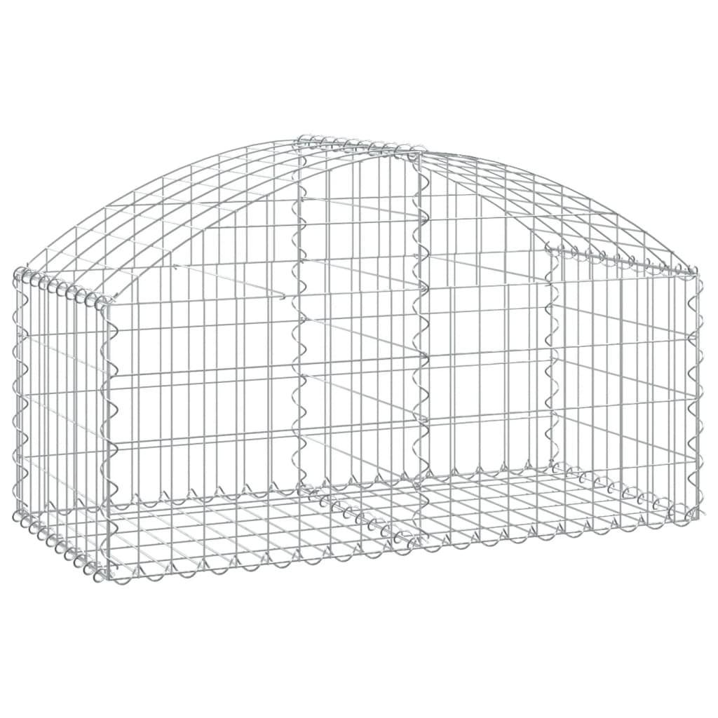 vidaXL Arched Gabion Basket 100x50x40/60 cm Galvanised Iron