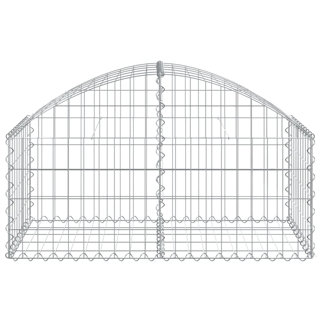 vidaXL Arched Gabion Basket 100x50x40/60 cm Galvanised Iron