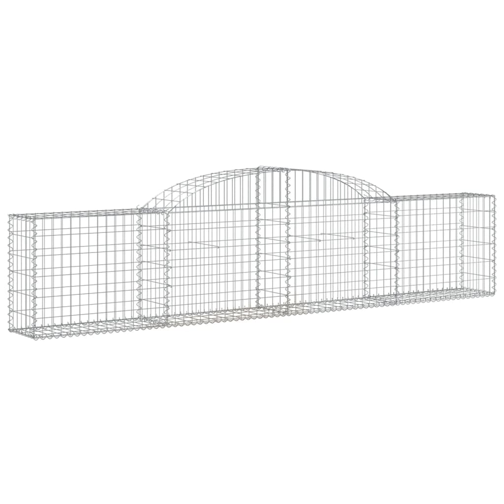 vidaXL Arched Gabion Basket 300x30x60/80 cm Galvanised Iron