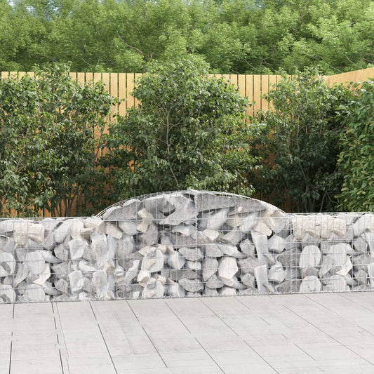 vidaXL Arched Gabion Basket 300x30x60/80 cm Galvanised Iron