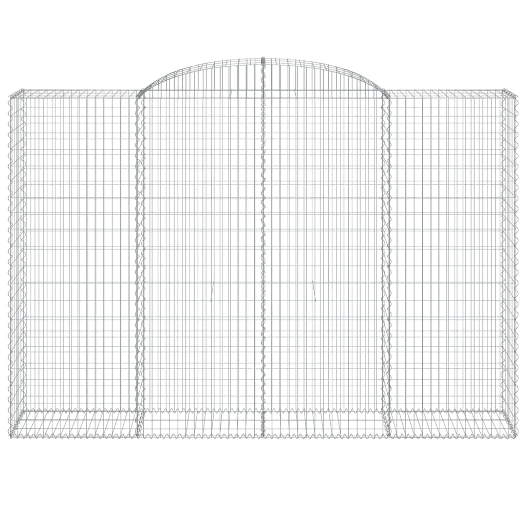 vidaXL Arched Gabion Basket 300x50x200/220 cm Galvanised Iron