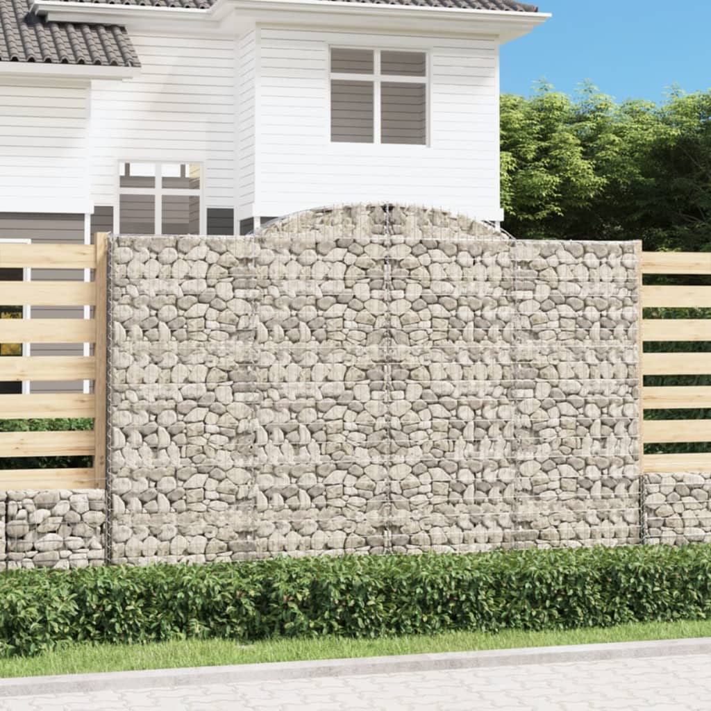 vidaXL Arched Gabion Basket 300x50x200/220 cm Galvanised Iron