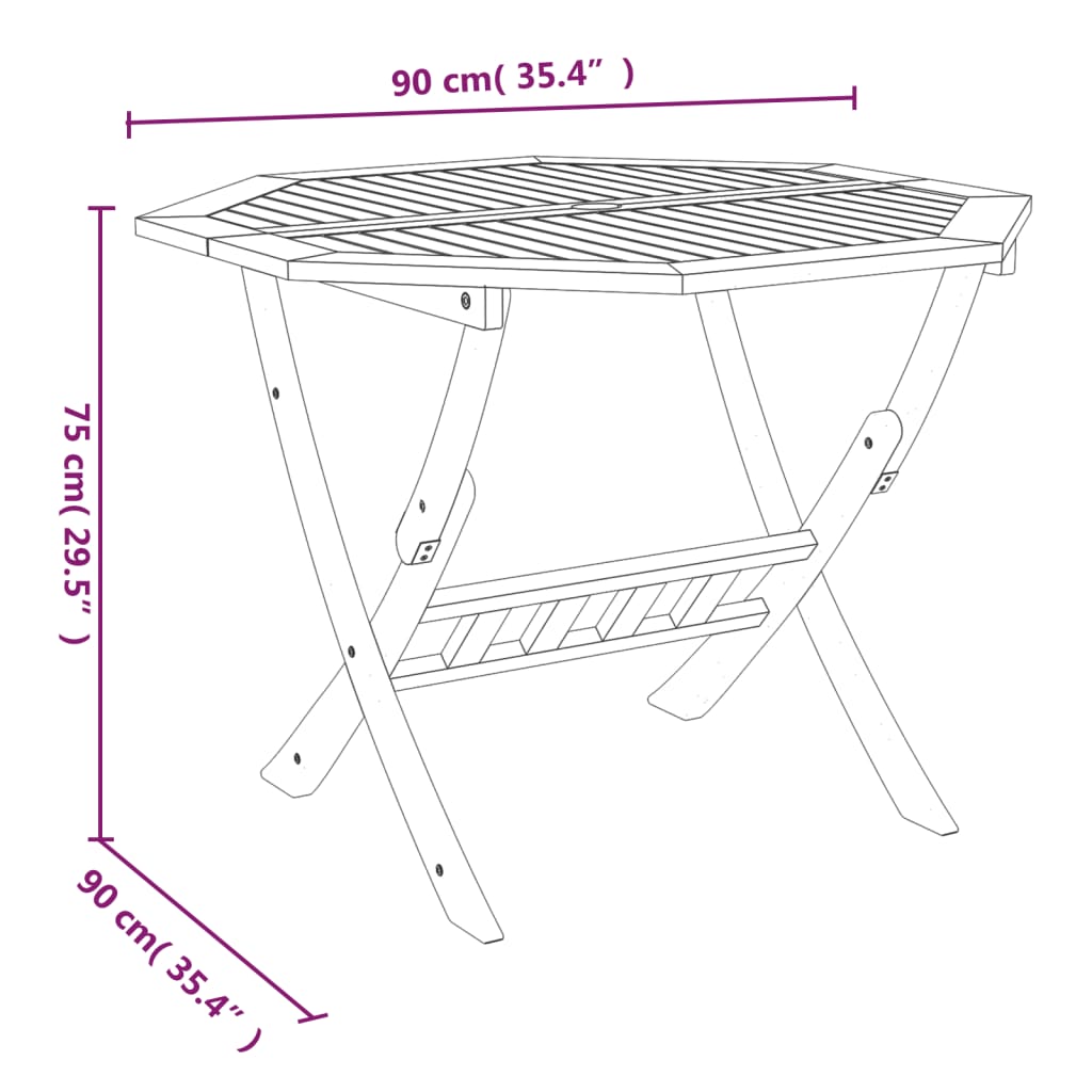 vidaXL 5 Piece Garden Dining Set Solid Wood Acacia