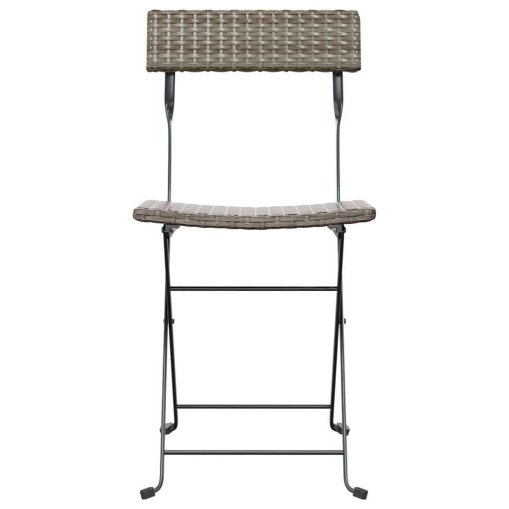 Folding Bistro Chair | Set of 4 | Grey | PE rattan | Standard | Foldable