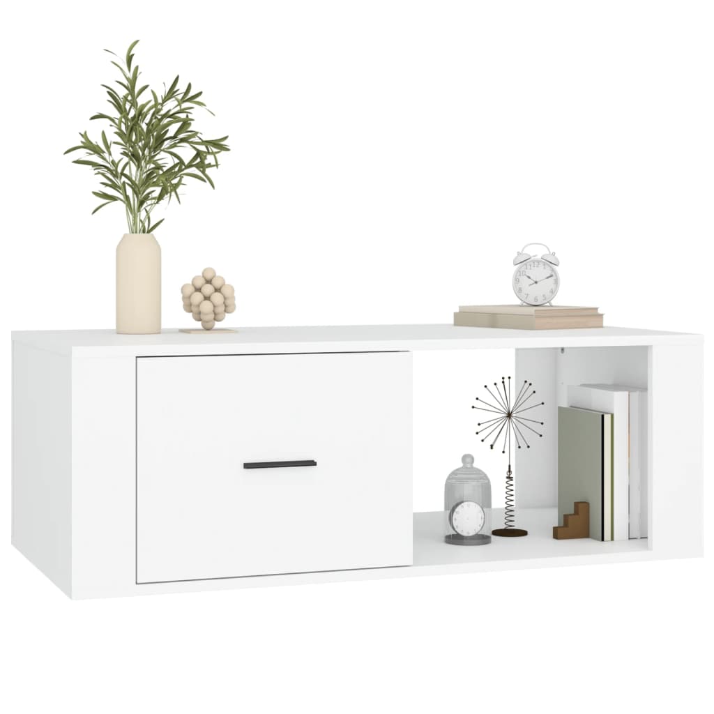 Coffee Table White 100x50,5x35 cm Engineered Wood