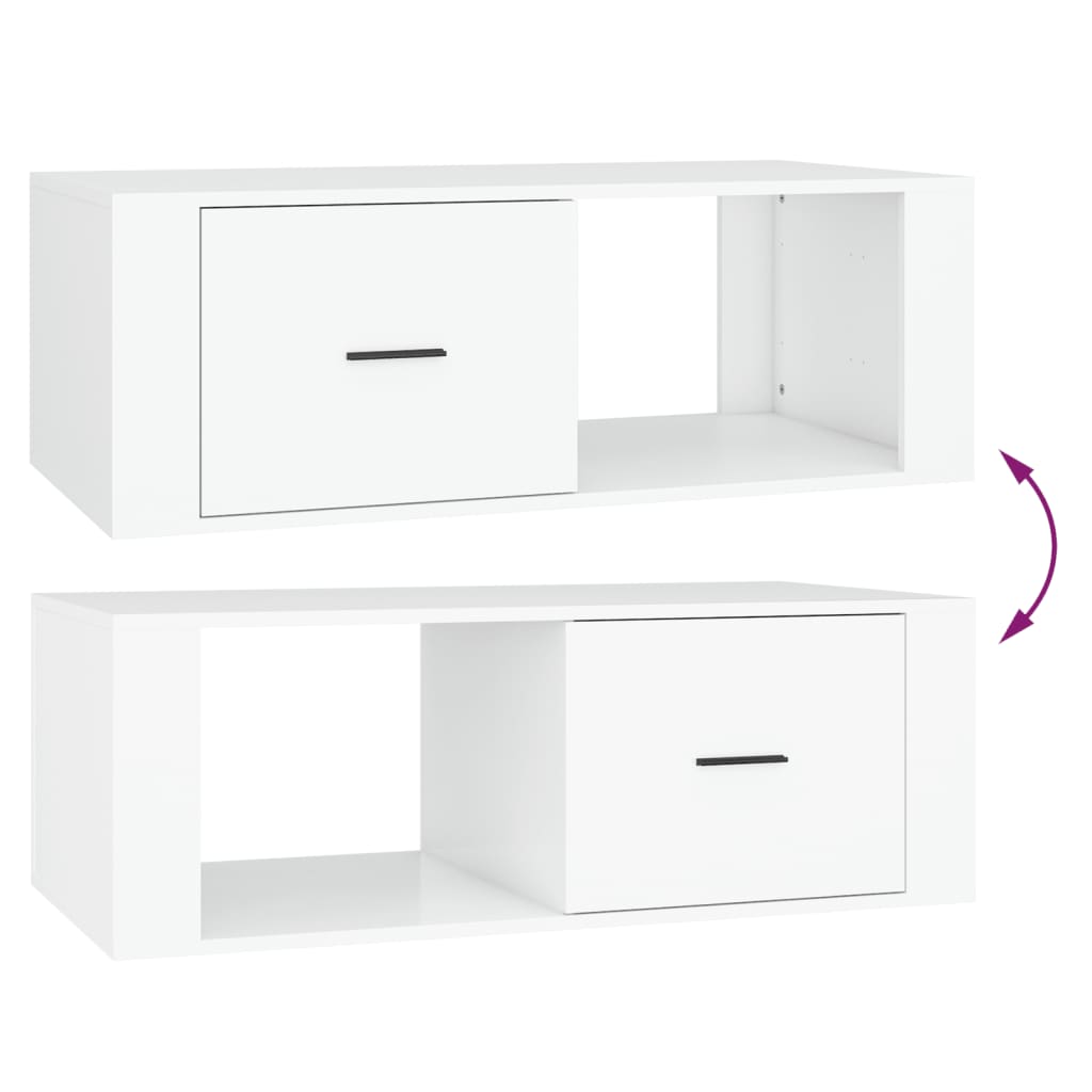 Coffee Table White 100x50,5x35 cm Engineered Wood