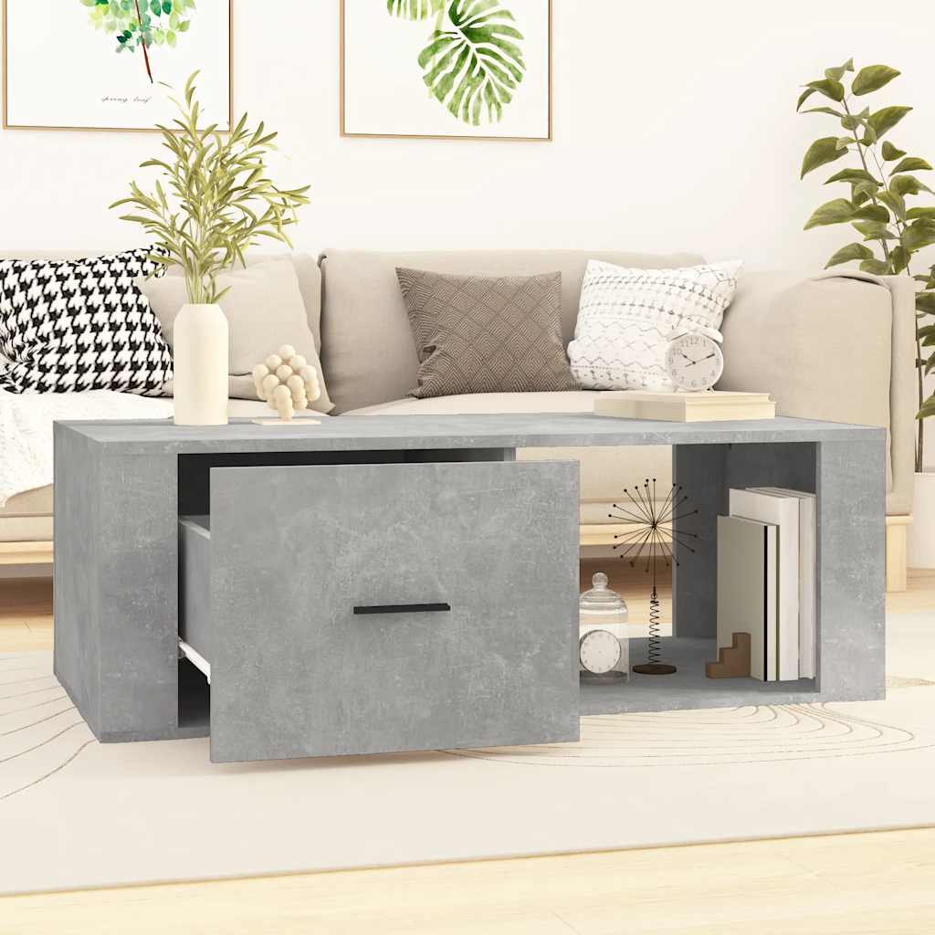 Coffee Table Concrete Grey 100x50,5x35 cm Engineered Wood