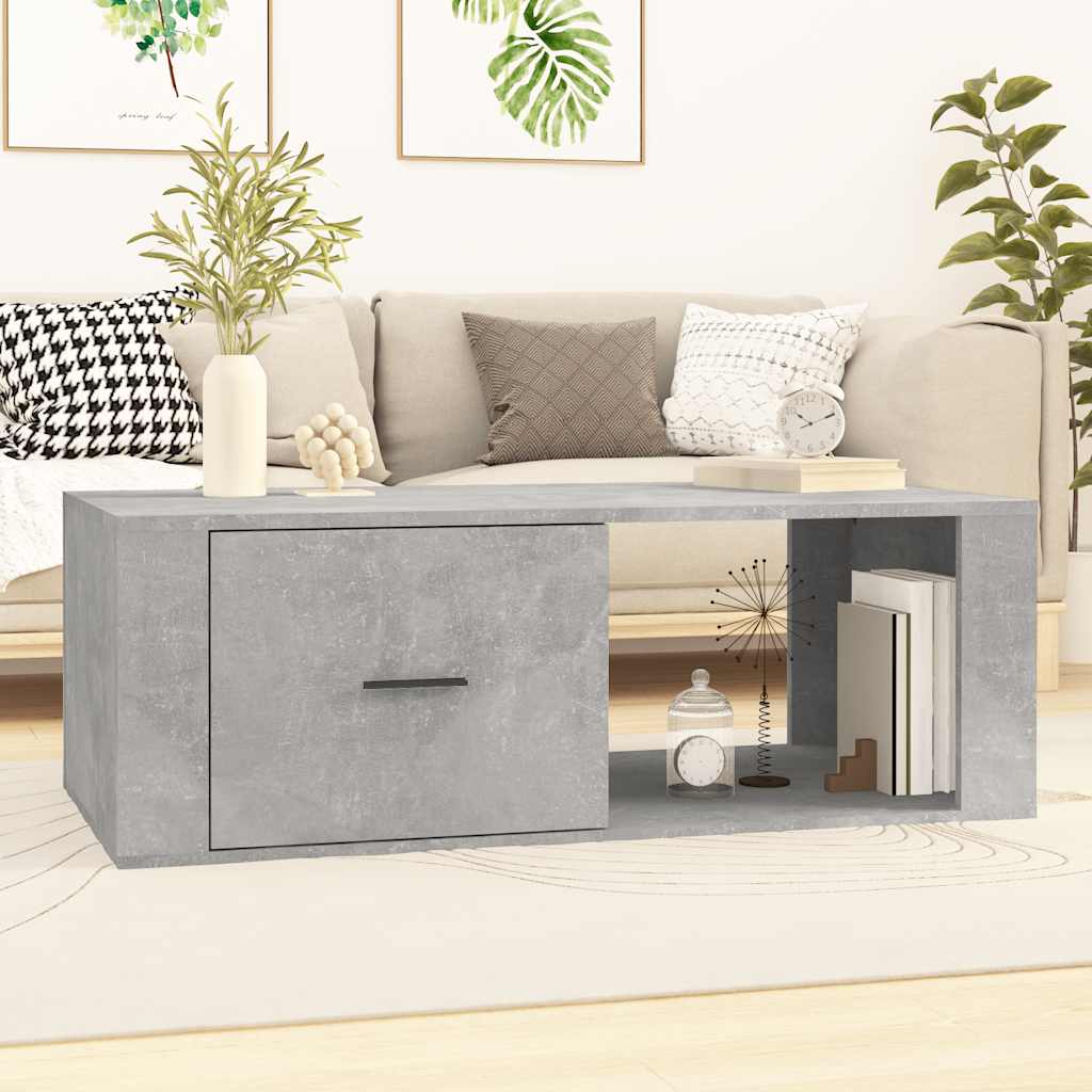 Coffee Table Concrete Grey 100x50,5x35 cm Engineered Wood