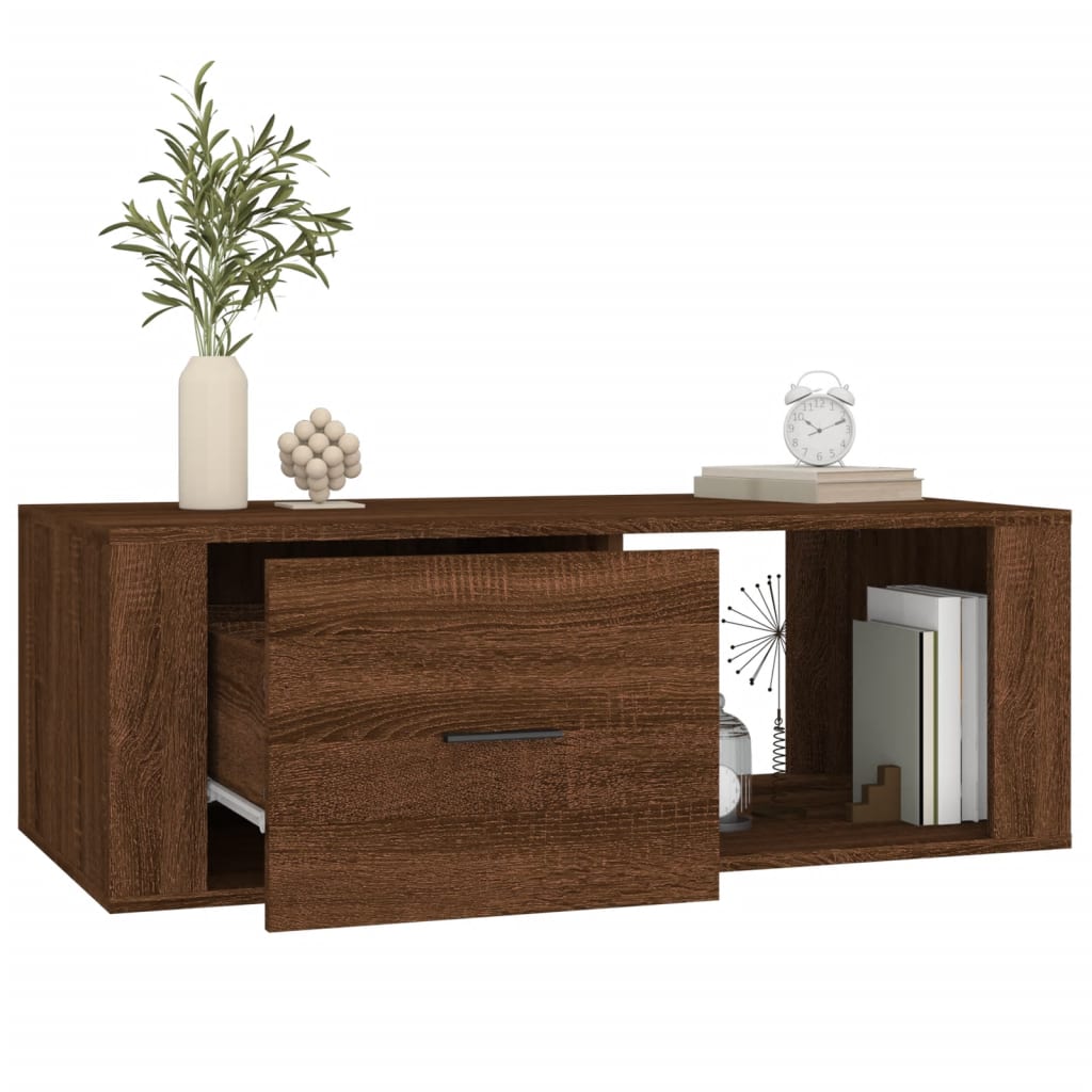 Coffee Table Brown Oak 100x50,5x35 cm Engineered Wood