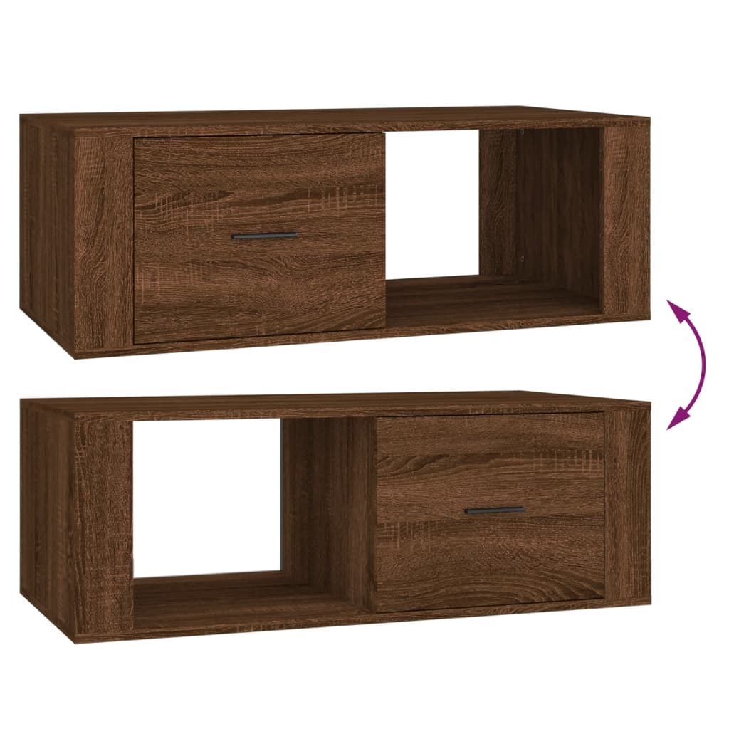 Coffee Table Brown Oak 100x50,5x35 cm Engineered Wood
