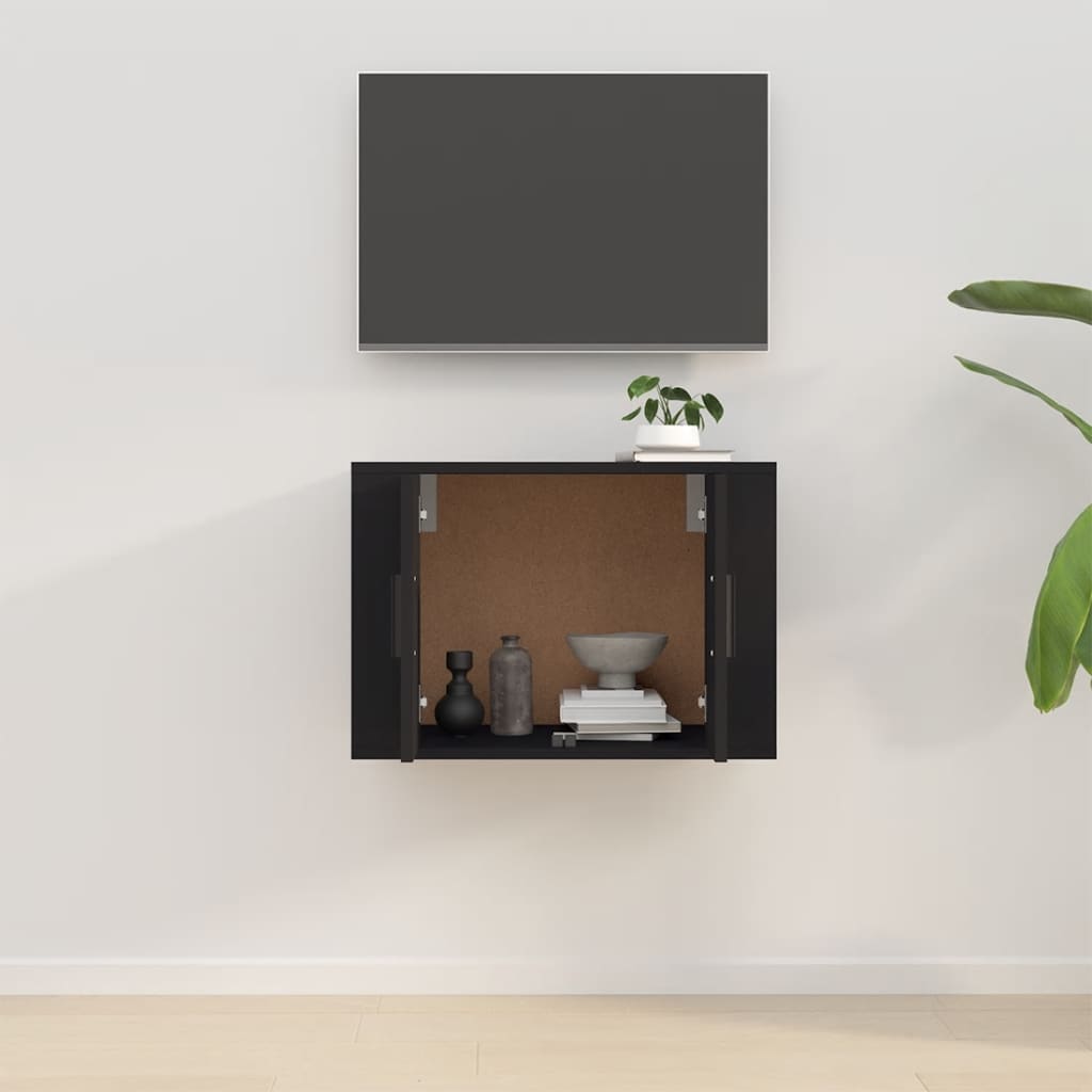 vidaXL Wall Mounted TV Cabinet Black 57x34.5x40 cm