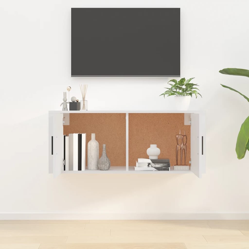 Wall Mounted TV Cabinet White 100x34,5x40 cm