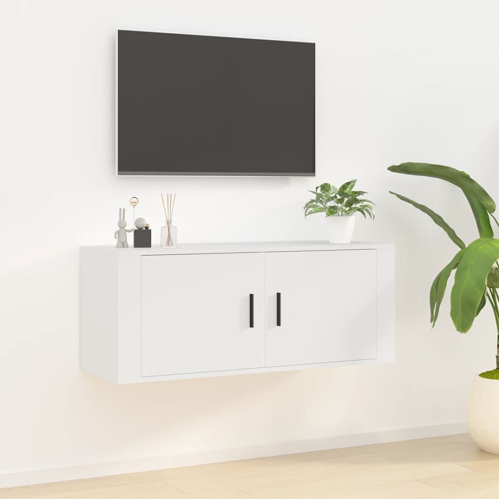 Wall Mounted TV Cabinet White 100x34,5x40 cm