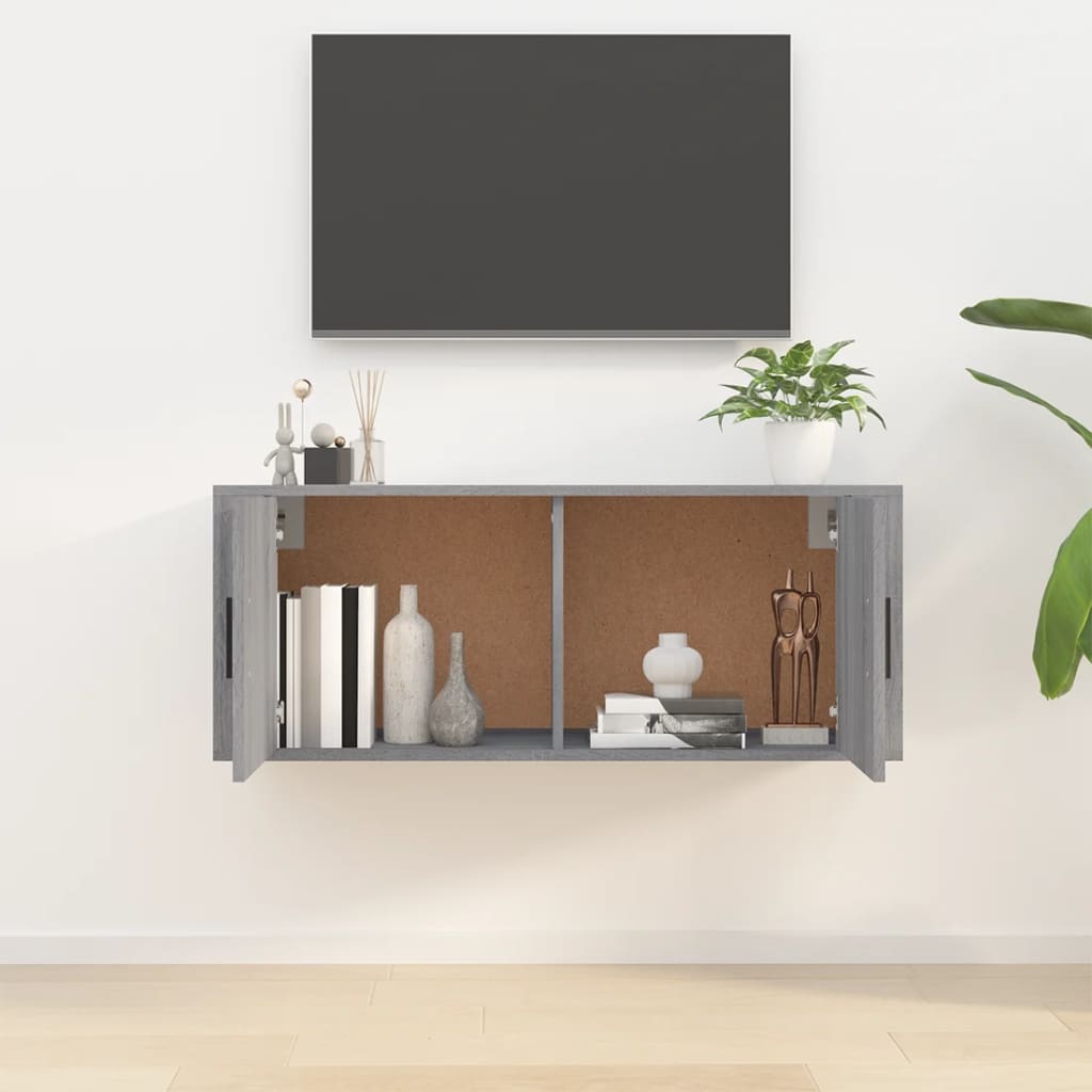 Wall Mounted TV Cabinet Grey Sonoma 100x34,5x40 cm
