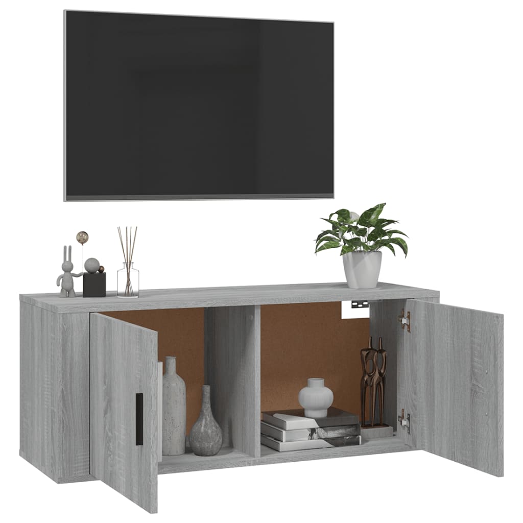 Wall Mounted TV Cabinet Grey Sonoma 100x34,5x40 cm