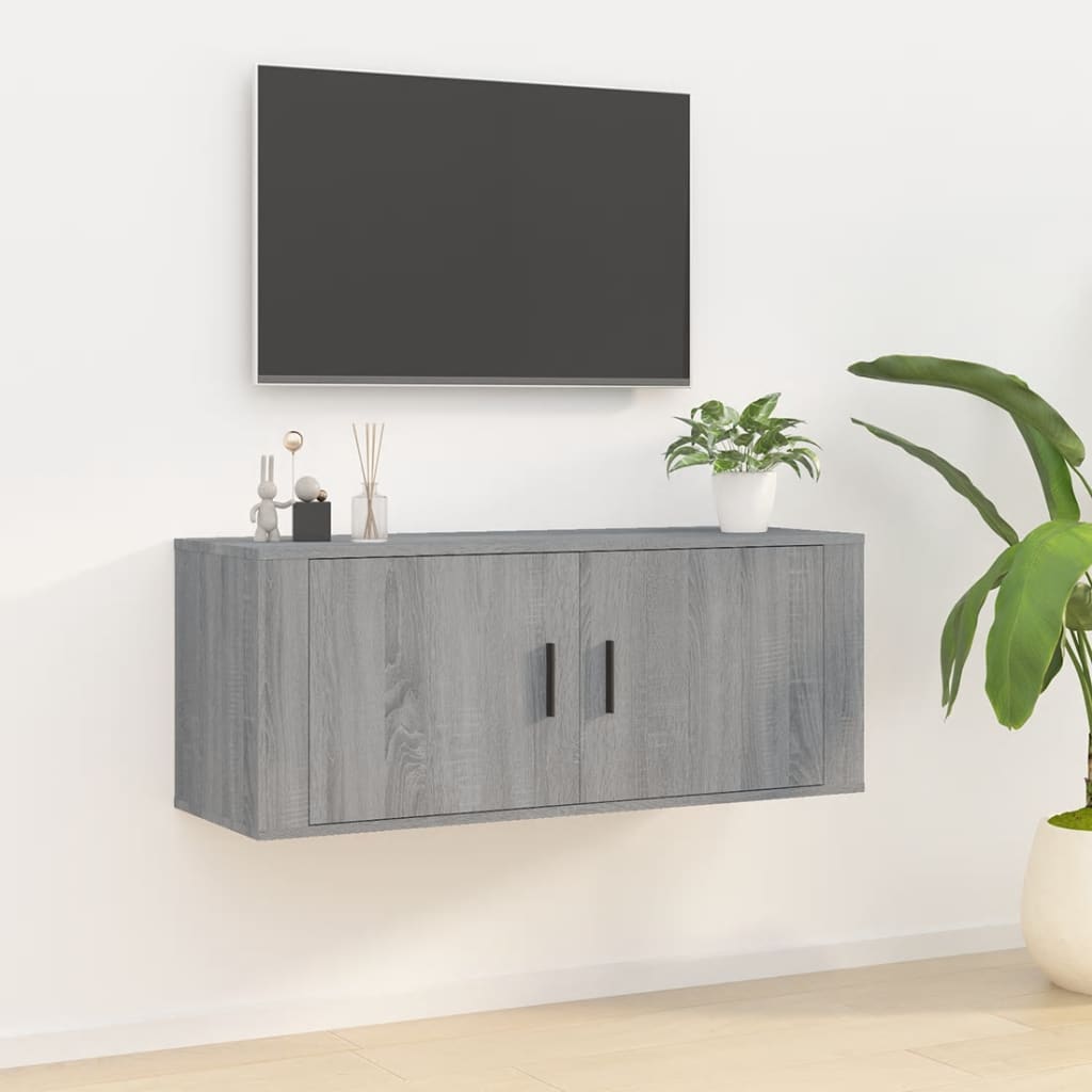 Wall Mounted TV Cabinet Grey Sonoma 100x34,5x40 cm