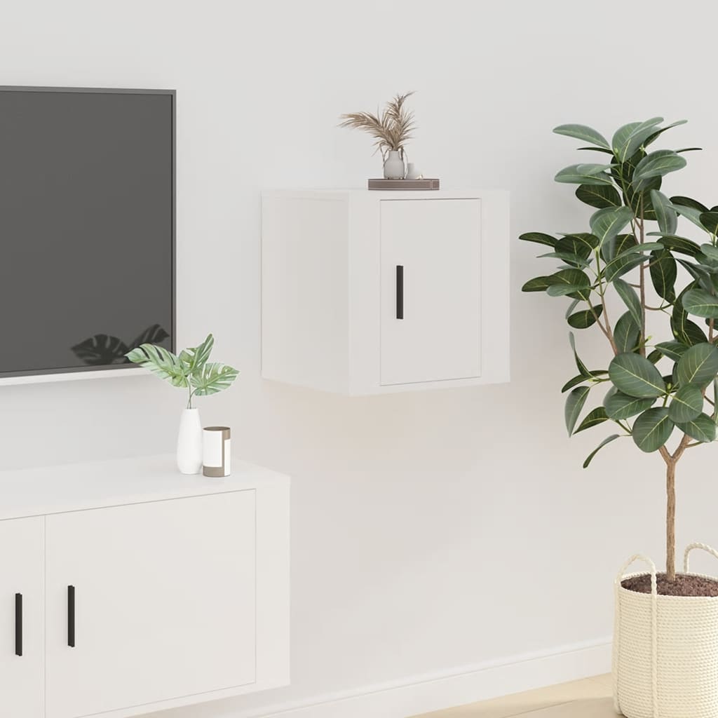 2 Piece Wall-mounted TV Cabinet Set White 40x34,5x40 cm