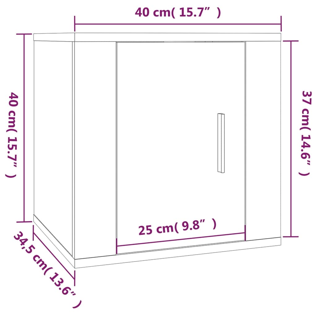 vidaXL Wall Mounted TV Cabinet Black 40x34,5x40 cm