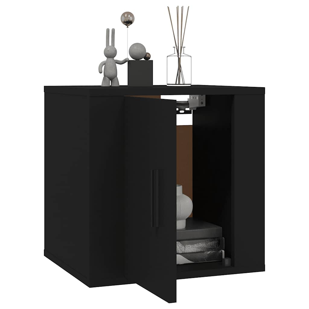 2 Piece Wall-mounted TV Cabinet Set Black 40x34,5x40 cm