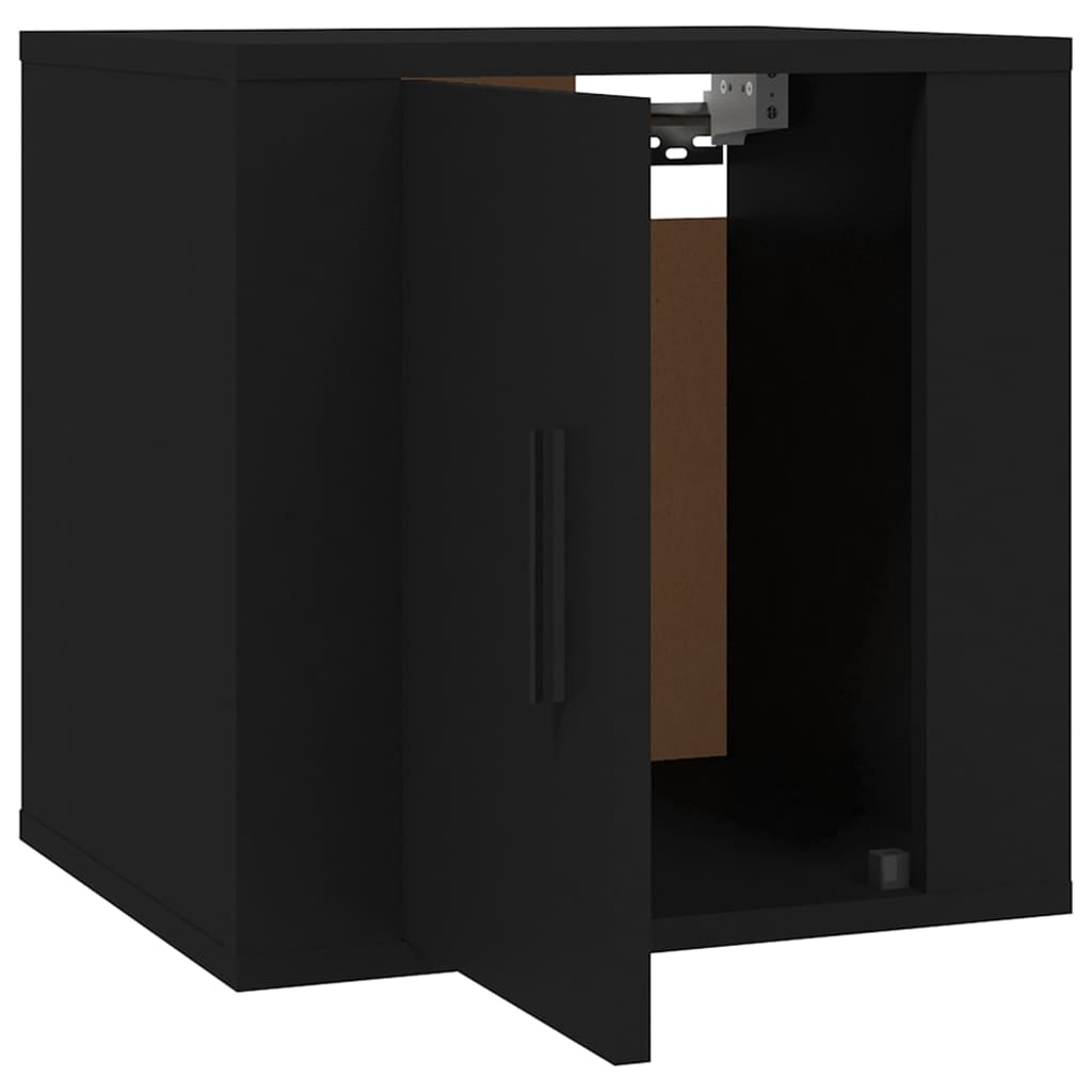 2 Piece Wall-mounted TV Cabinet Set Black 40x34,5x40 cm