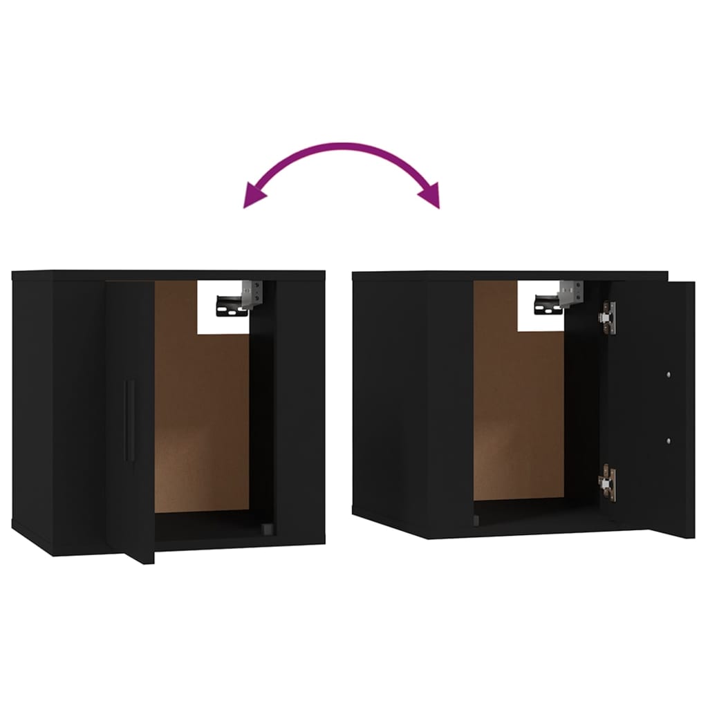 2 Piece Wall-mounted TV Cabinet Set Black 40x34,5x40 cm