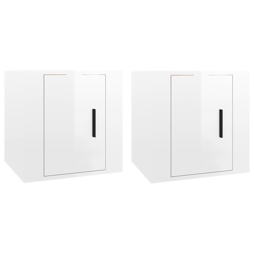 2 Piece Wall-mounted TV Cabinet Set High Gloss White 40x34,5x40 cm