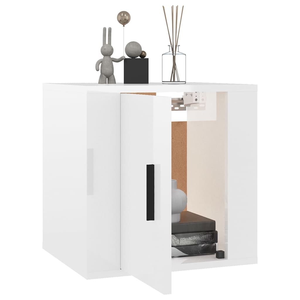 2 Piece Wall-mounted TV Cabinet Set High Gloss White 40x34,5x40 cm