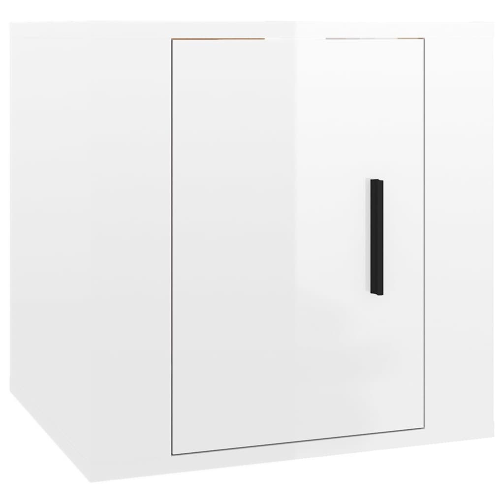 2 Piece Wall-mounted TV Cabinet Set High Gloss White 40x34,5x40 cm