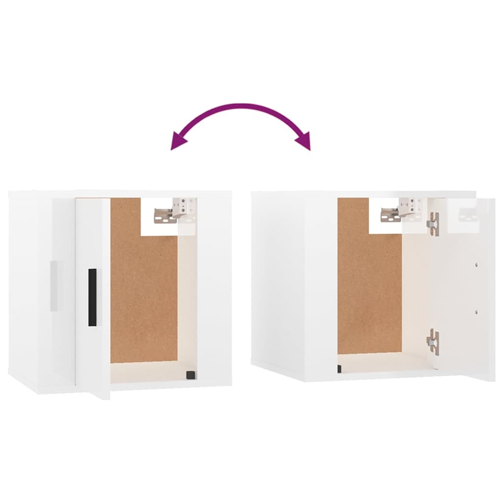 2 Piece Wall-mounted TV Cabinet Set High Gloss White 40x34,5x40 cm