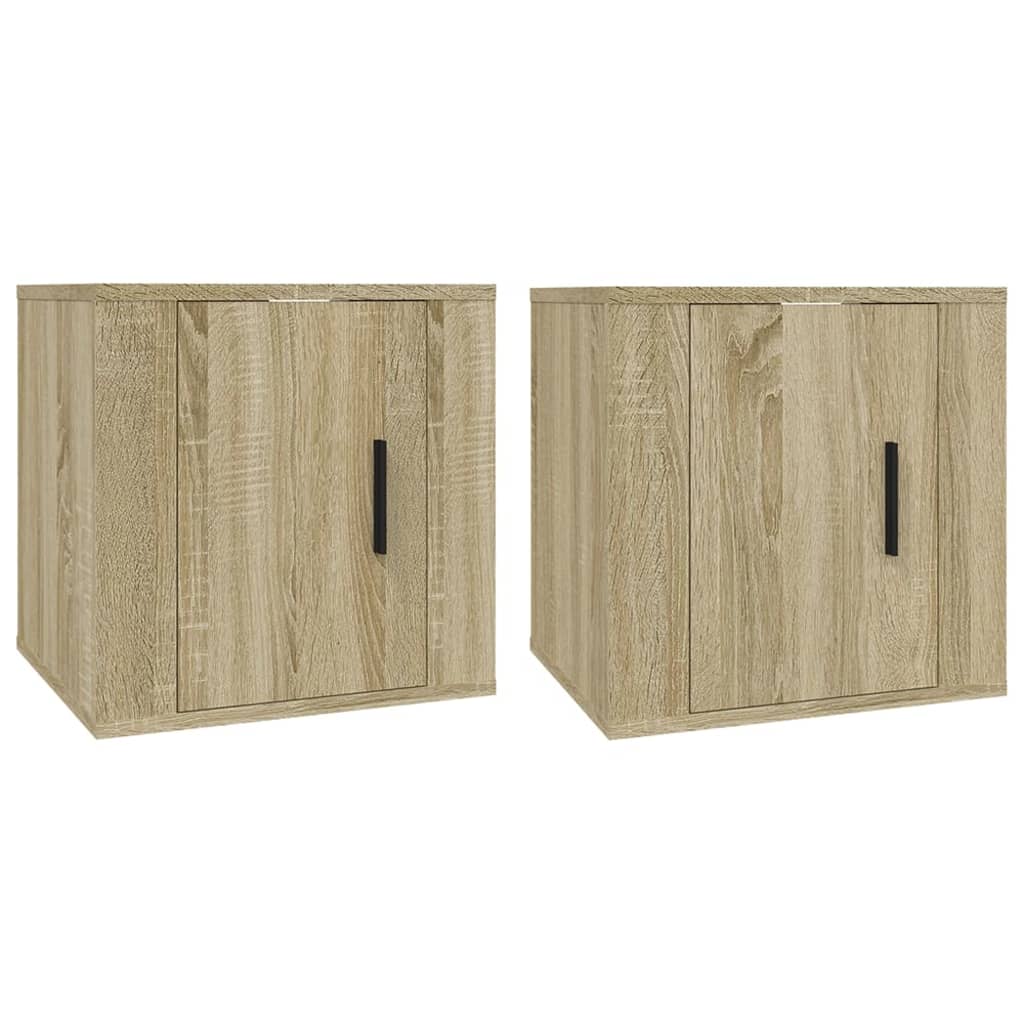 2 Piece Wall-mounted TV Cabinet Set Sonoma Oak 40x34,5x40 cm