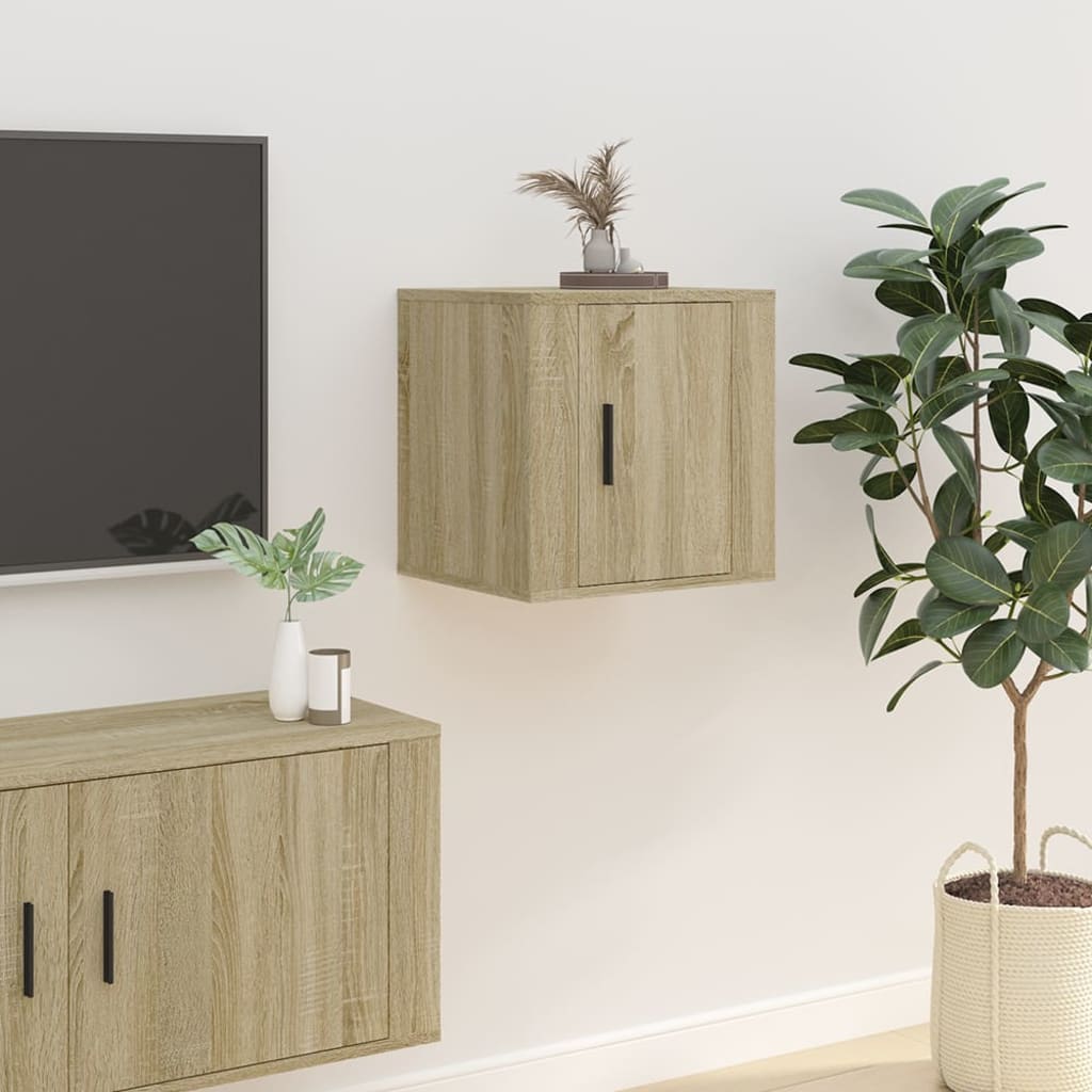 2 Piece Wall-mounted TV Cabinet Set Sonoma Oak 40x34,5x40 cm