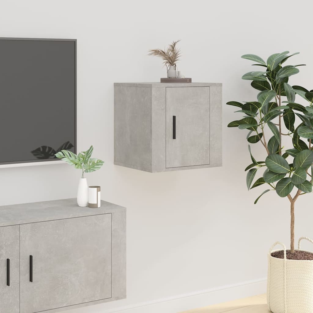 2 Piece Wall-mounted TV Cabinet Set Concrete Grey 40x34,5x40 cm