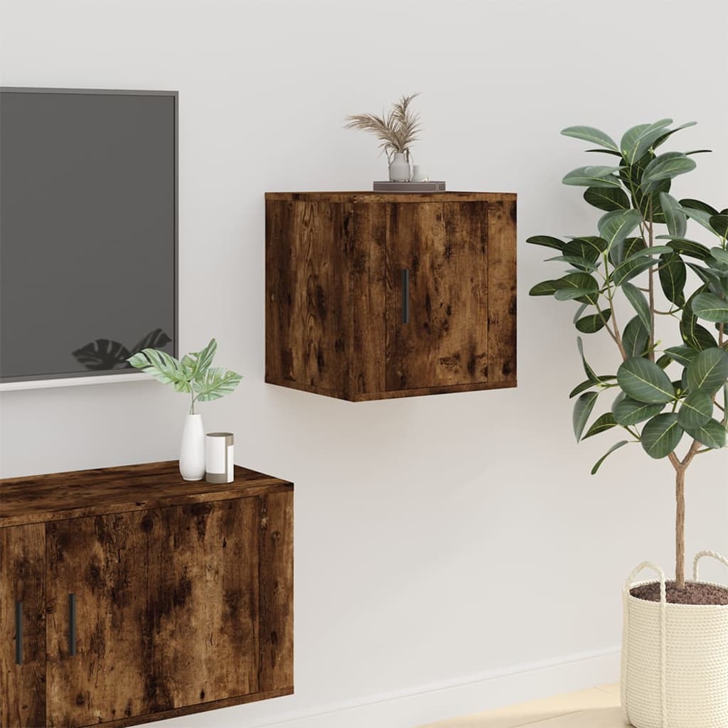 2 Piece Wall-mounted TV Cabinet Set Smoked Oak 40x34,5x40 cm