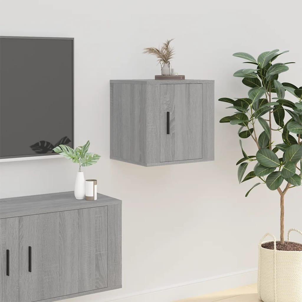2 Piece Wall-mounted TV Cabinet Set Grey Sonoma 40x34,5x40 cm