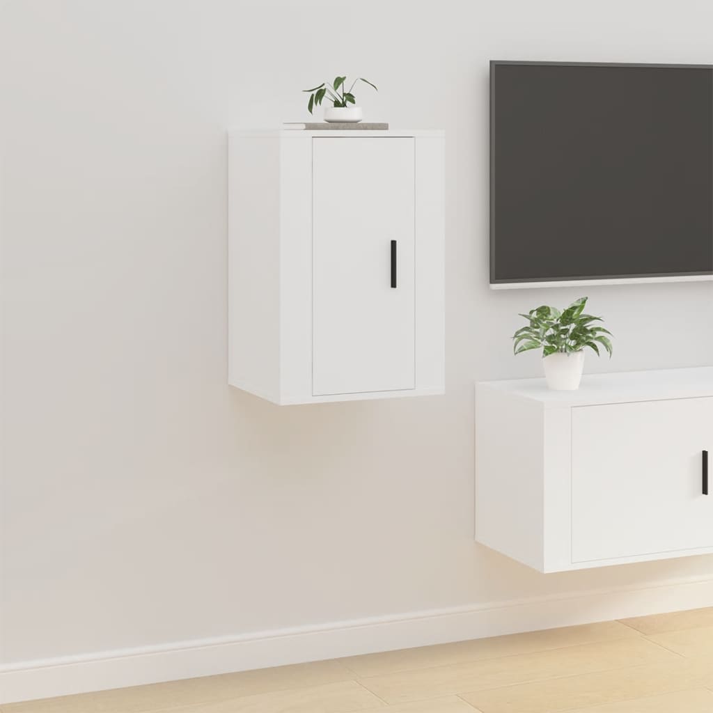 2 Piece Wall-mounted TV Cabinet Set White 40x34,5x60 cm