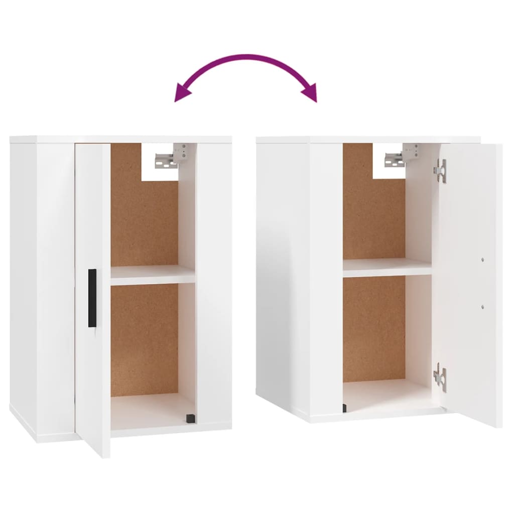 2 Piece Wall-mounted TV Cabinet Set White 40x34,5x60 cm