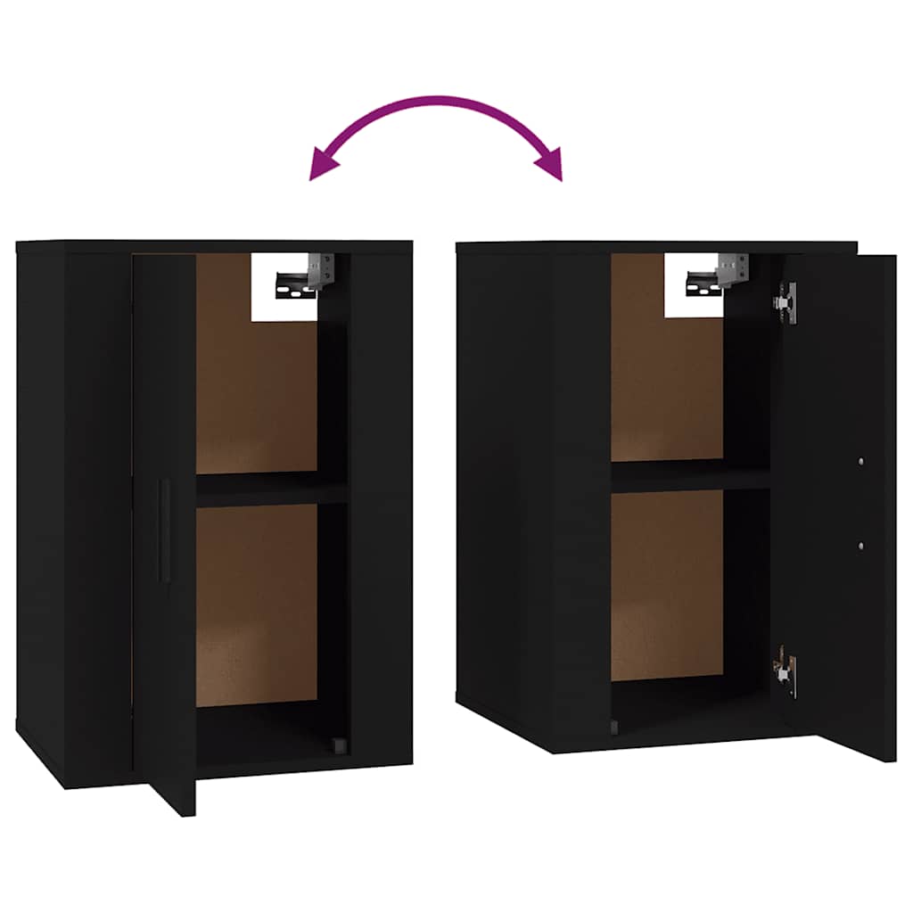 2 Piece Wall-mounted TV Cabinet Set Black 40x34,5x60 cm