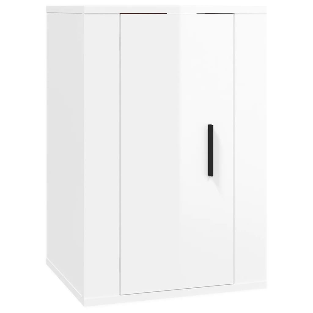 Wall Mounted TV Cabinet High Gloss White 40x34,5x60 cm