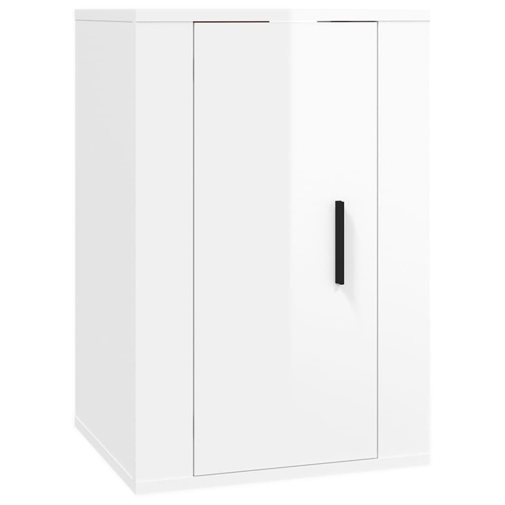 2 Piece Wall-mounted TV Cabinet Set High Gloss White 40x34,5x60 cm