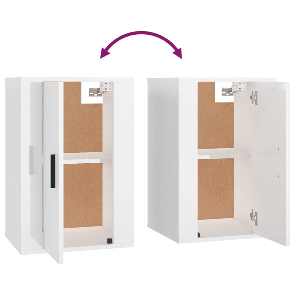 2 Piece Wall-mounted TV Cabinet Set High Gloss White 40x34,5x60 cm
