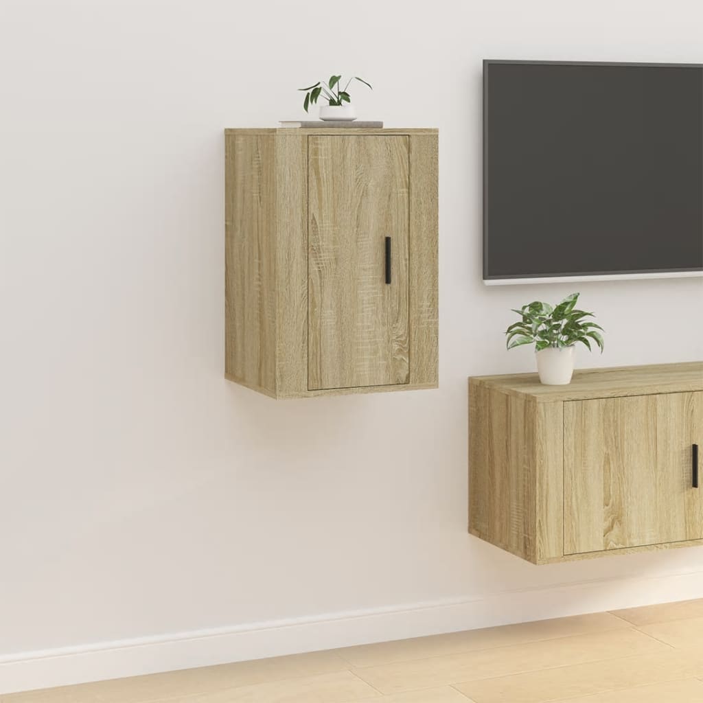 2 Piece Wall-mounted TV Cabinet Set Sonoma Oak 40x34,5x60 cm