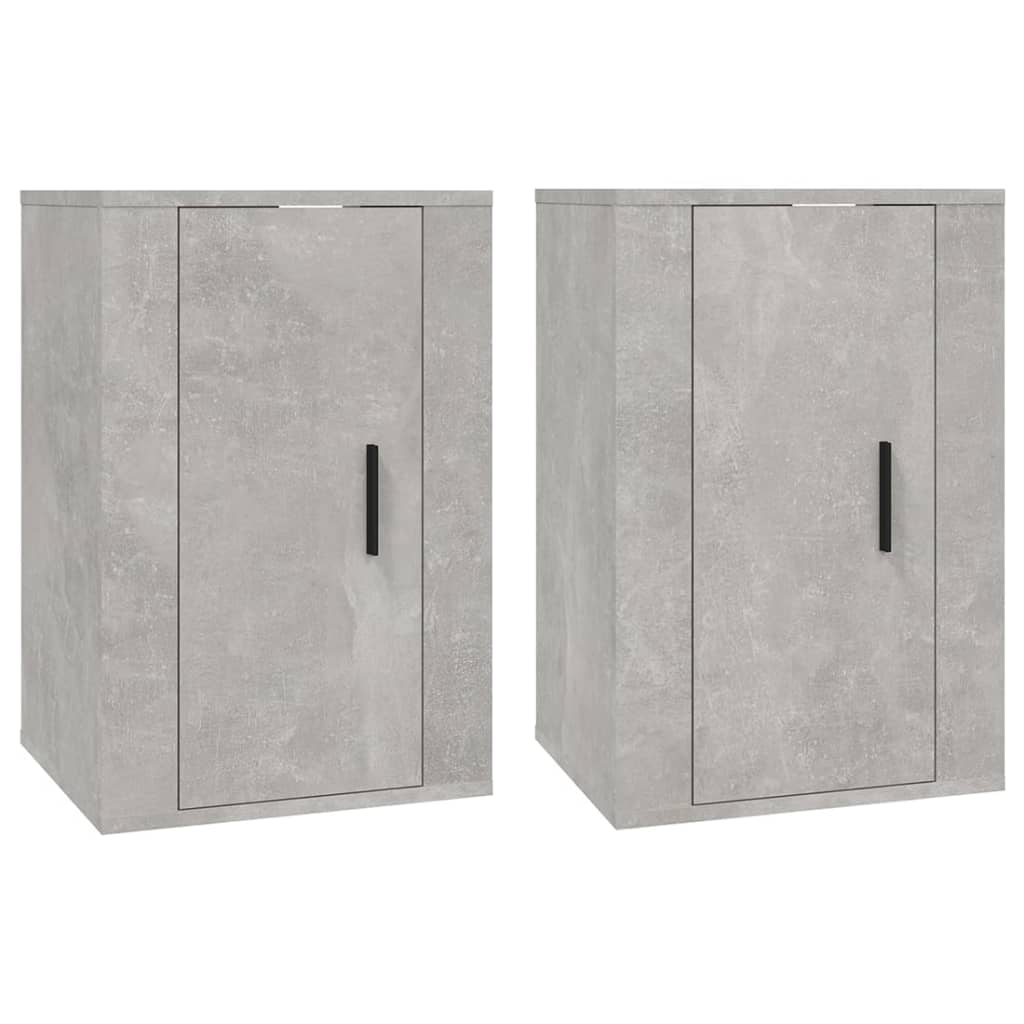 2 Piece Wall-mounted TV Cabinet Set Concrete Grey 40x34,5x60 cm