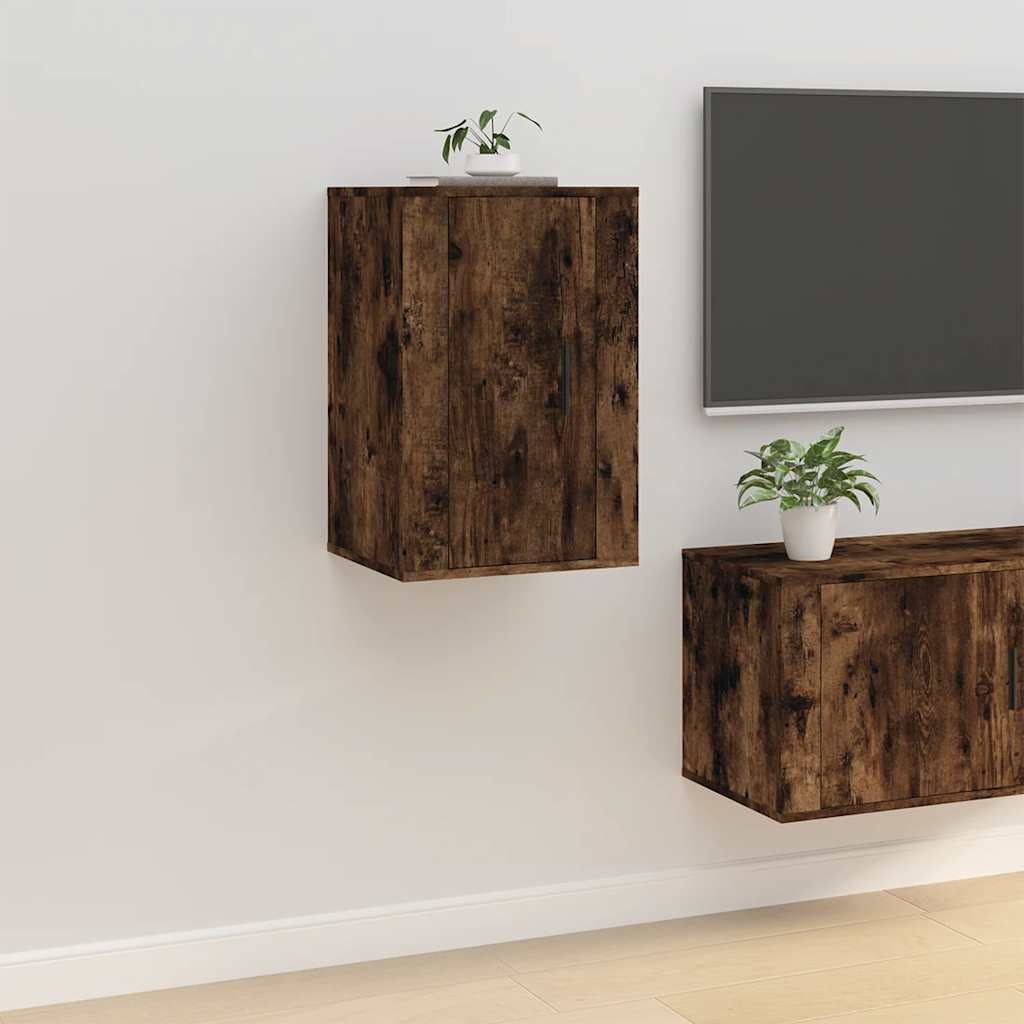 2 Piece Wall-mounted TV Cabinet Set Smoked Oak 40x34,5x60 cm