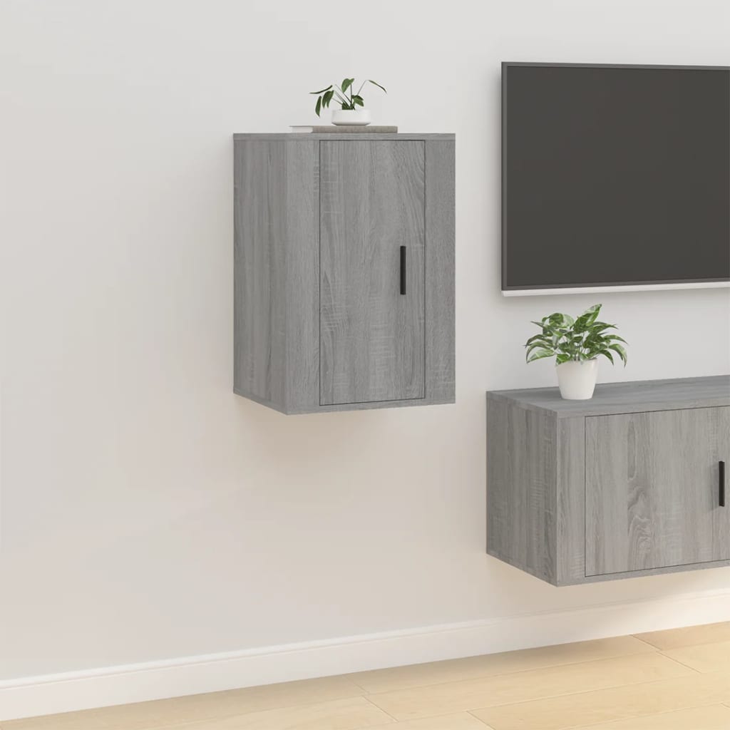 2 Piece Wall-mounted TV Cabinet Set Grey Sonoma 40x34,5x60 cm